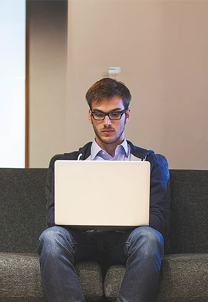 business man using laptop